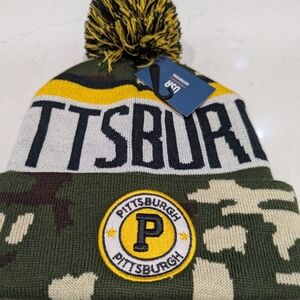 Pittsburgh Kids Camo Beanie - Green and Yellow